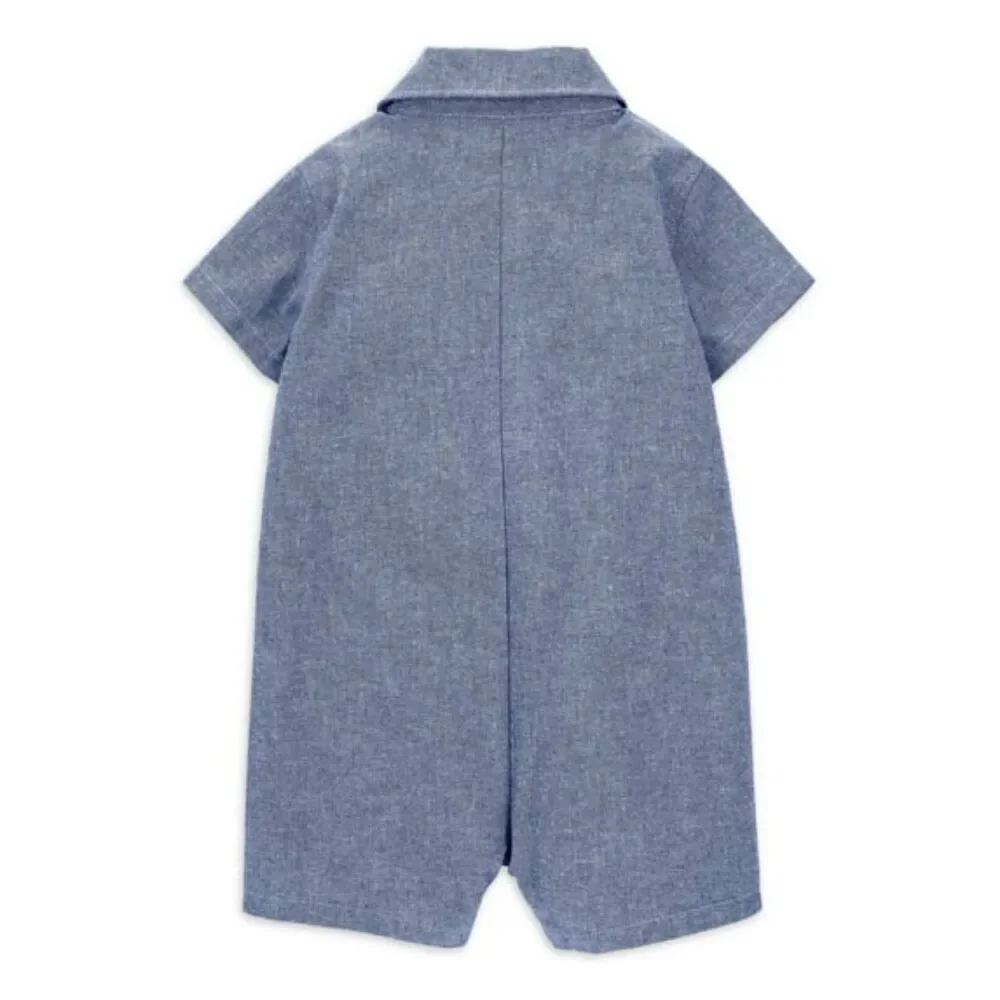 Carter’s Baby Boy Chambray Short Sleeve Romper NWT